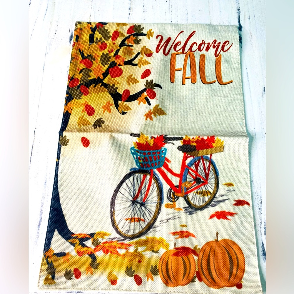 New welcome fall bike yard flag
